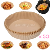 Papier Cuisson Sulfurisé Rond pour Friteuse à Air Fryer x50 Pcs